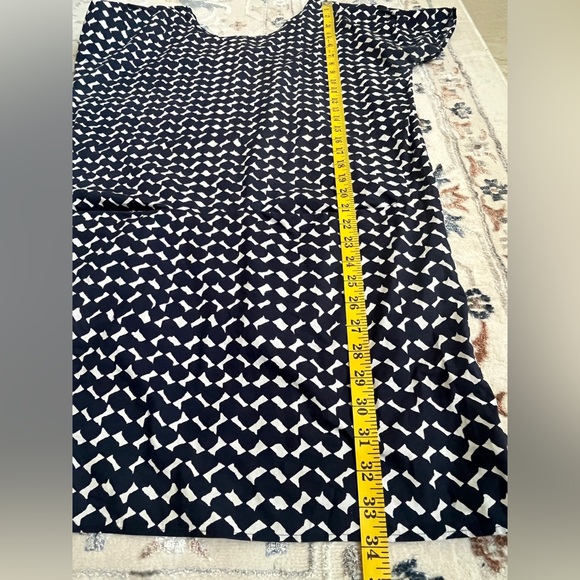 COS A-line Dress Lagenlook Geometric Print front pockets 100% Cotton sz XS - Picture 10 of 12